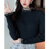 春まで着れる リブニットトップス フリルとパールがアクセント | SEU | 詳細画像4 