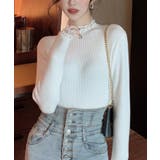 春まで着れる リブニットトップス フリルとパールがアクセント | SEU | 詳細画像8 