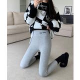 グレー | 裏毛起毛ハイウエストリブレギンス 防寒 あったか | SEU