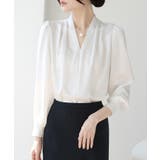 フロントタックVネックブラウス【SHOPLIST限定 新作 春 夏 秋 冬】 | SEU | 詳細画像3 
