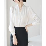 フロントタックVネックブラウス【SHOPLIST限定 新作 春 夏 秋 冬】 | SEU | 詳細画像4 