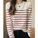 配色ボーダークルーネックニットプルオーバー【SHOPLIST限定 新作 春 | SEU | 詳細画像26 