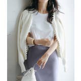 パールビジューボタンレスニットカーディガン | SAISON DE PAPILLON  | 詳細画像3 