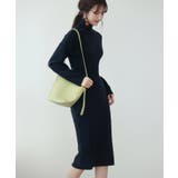 ネイビー | ウエストシェイプタートルネックニットワンピース | SAISON DE PAPILLON