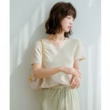 Vネック半袖サマーニットプルオーバー | SAISON DE PAPILLON | 詳細画像11