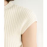 フレンチスリーブリブ切替サマーニットトップス | SAISON DE PAPILLON  | 詳細画像8 