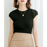 フレンチスリーブリブ切替サマーニットトップス | SAISON DE PAPILLON  | 詳細画像10 