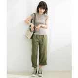 フレンチスリーブリブ切替サマーニットトップス | SAISON DE PAPILLON  | 詳細画像14 