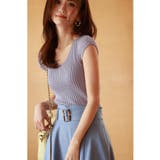 フレンチスリーブリブ切替サマーニットトップス | SAISON DE PAPILLON  | 詳細画像35 