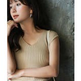 フレンチスリーブリブ切替サマーニットトップス | SAISON DE PAPILLON  | 詳細画像64 