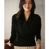 授乳もオフィスも両立カシュクールネックニットトップス | SAISON DE PAPILLON  | 詳細画像9 