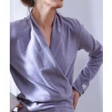 ブルー | 授乳もオフィスも両立カシュクールネックニットトップス | SAISON DE PAPILLON 