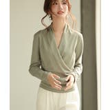 グリーン系その他 | 授乳もオフィスも両立カシュクールネックニットトップス | SAISON DE PAPILLON 