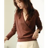 ダークブラウン | 授乳もオフィスも両立カシュクールネックニットトップス | SAISON DE PAPILLON 