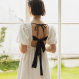 バックオープンリボンフレアミニワンピース | AMBIENT | 詳細画像1