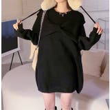リボンモチーフ ビッグシルエット ニット トップス レディース | 3uers | 詳細画像15