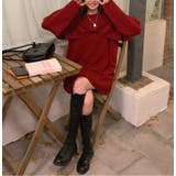 リボンモチーフ ビッグシルエット ニット トップス レディース | 3uers | 詳細画像34