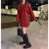 リボンモチーフ ビッグシルエット ニット トップス レディース | 3uers | 詳細画像40