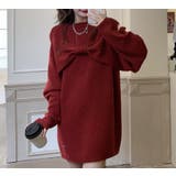 リボンモチーフ ビッグシルエット ニット トップス レディース | 3uers | 詳細画像45