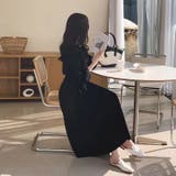 襟付きワンピース ワイドシルエット パフスリーブ 8分袖 | 3uers | 詳細画像13