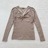 ライトブラウン | フロントクロスVネックトップス | 3uers