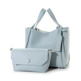 サックスブルー | カシュカシュ / ミニショルダー付きソフトレザー調ミニトートバッグ | UNBILLION