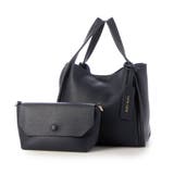 ネイビー | カシュカシュ / ミニショルダー付きソフトレザー調ミニトートバッグ | UNBILLION