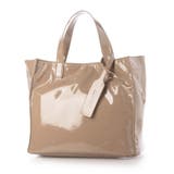 ベージュ | カシュカシュ cachecache / ソフトエナメルスクエア手提げトートS | UNBILLION