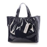 ダークネイビー | カシュカシュ cachecache / ソフトエナメルスクエア手提げトートS | UNBILLION