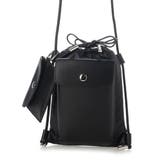 ブラック | カシュカシュ cachecache / スマホポケット付き巾着ショルダーバッグ | UNBILLION