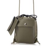 カーキ | カシュカシュ cachecache / スマホポケット付き巾着ショルダーバッグ | UNBILLION
