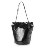 ブラック | カシュカシュ / クラッシュメタリック肩入れバケツトートバッグ | UNBILLION