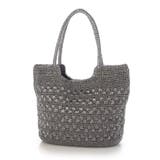 ダークシルバー | カシュカシュ cachecache / メタリックコード柄編みトートバッグ | UNBILLION