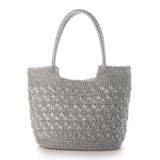 シルバー | カシュカシュ cachecache / メタリックコード柄編みトートバッグ | UNBILLION