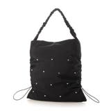 ブラック | カシュカシュ cachecache / ビジュー付きワンハンドルトート | UNBILLION