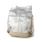 シルバー | ペルケ perche / 牛革かぶせキャンバスリュックサック | UNBILLION