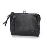 ブラック | 【本革 レザー】 perche ペルケ / エアリーゴート外がま口２つ折り財布 | UNBILLION