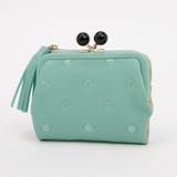 ライトグリーンドット | ペルケ perche / アクリル玉がま口2つ折り財布 | UNBILLION