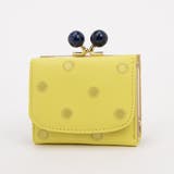 ライトイエロードット | ペルケ perche / アクリル玉三つ折りミニサイフ | UNBILLION