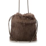 グレー | カシュカシュ cachecache / エコファーシンプル巾着ショルダーバッグ | UNBILLION