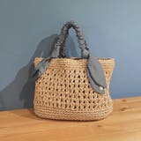 グレー | カシュカシュ cachecache / 下がりリボン柄編みトート | UNBILLION