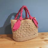 ピンク | カシュカシュ cachecache / 下がりリボン柄編みトート | UNBILLION