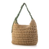 グリーン | カシュカシュ / ドロストギャザーハンドル柄編2wayトート | UNBILLION