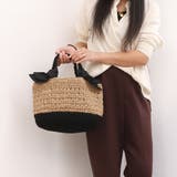 カシュカシュ cachecache / 下がりリボン切替編みトート | UNBILLION | 詳細画像1 