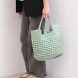 グリーン | カシュカシュ cachecache / 柄編みベーシックトート | UNBILLION