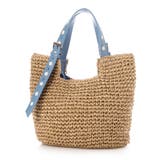 ブルー | カシュカシュ cachecache / ドット刺繍ハンドル手編みトート | UNBILLION