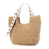 アイボリー | カシュカシュ cachecache / ドット刺繍ハンドル手編みトート | UNBILLION