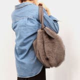 ブラウン | カシュカシュ / リボンワンハンドルエコファービッグバッグ | UNBILLION
