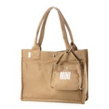 ベージュ | カシュカシュ cachecache / フロッキーポーチ付きキャンバストート | UNBILLION