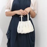 ホワイト | カシュカシュ cachecache / パール調編みバッグ゛ | UNBILLION